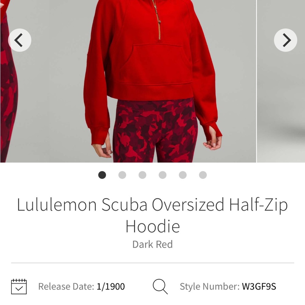 Lululemon Athletica Scuba Hoodie in Bold Red new condition